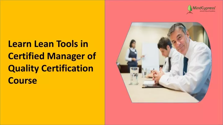 learn lean tools in certified manager of quality