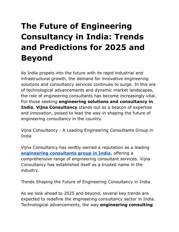 the future of engineering consultancy in india