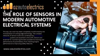 The Role of Sensors in Modern Automotive Electrical Systems