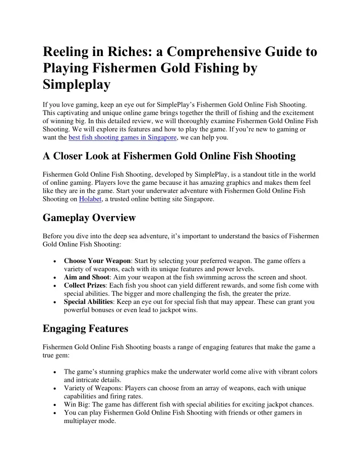 reeling in riches a comprehensive guide