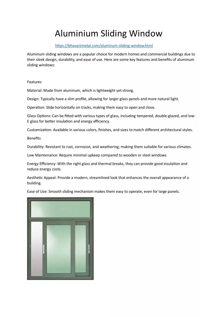 aluminium sliding window