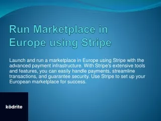 Run Marketplace in Europe using Stripe