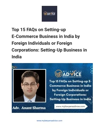 Top 15 FAQs on Setting-up E-Commerce Business in India - Google Docs