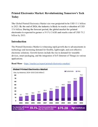 printed electronics market revolutionizing