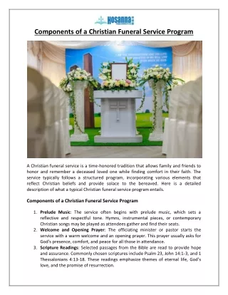 Components of a Christian Funeral Service Program