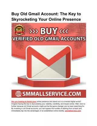 Buy Old Gmail Account_ The Key to Skyrocketing Your Online Presence