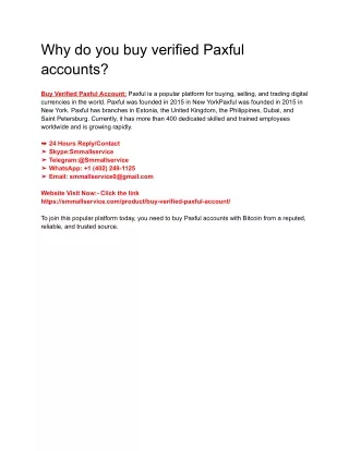 Why do you buy verified Paxful accounts