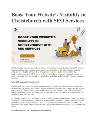 Boost Your Website’s Visibility in Christchurch with SEO Services