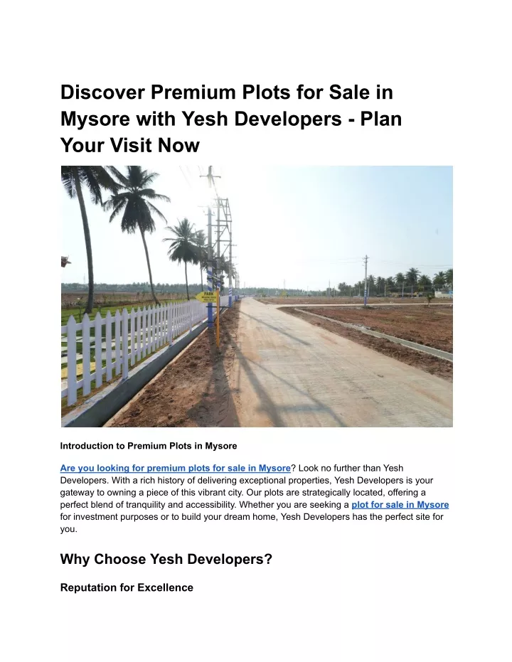 discover premium plots for sale in mysore with