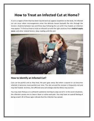 How to Treat an Infected Cut at Home