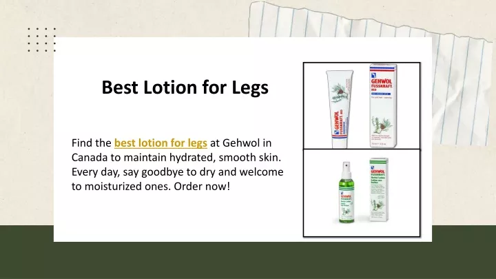 best lotion for legs