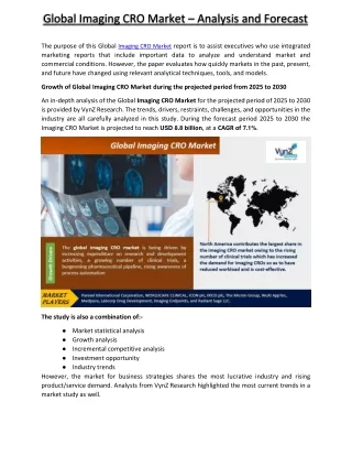 global imaging cro market analysis and forecast