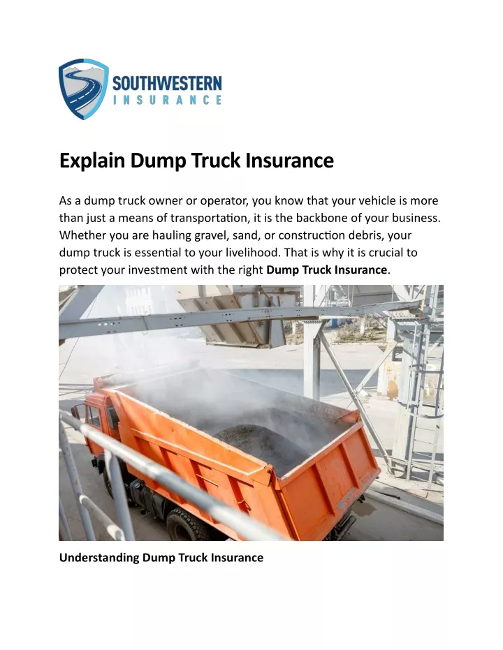 explain dump truck insurance