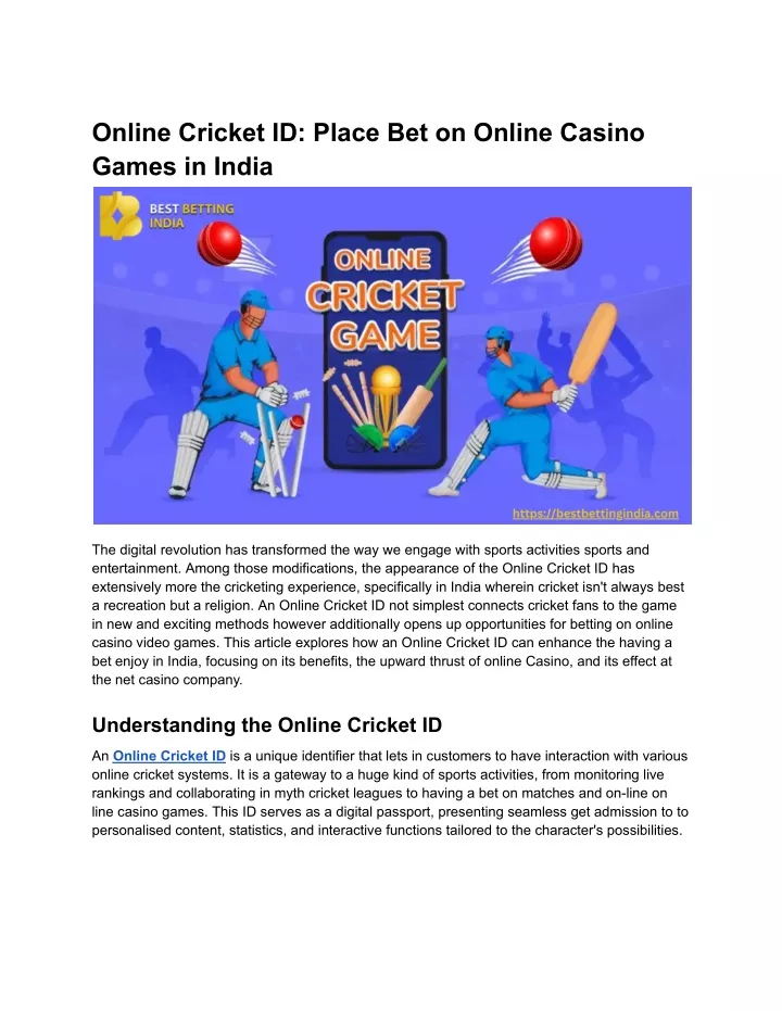 online cricket id place bet on online casino