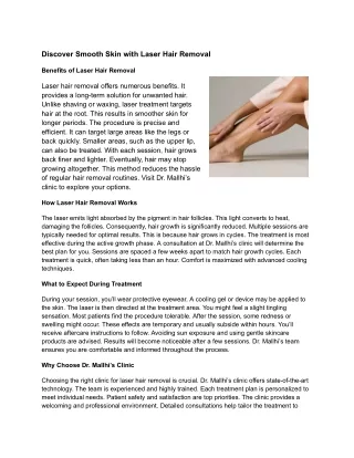 Discover Smooth Skin with Laser Hair Removal
