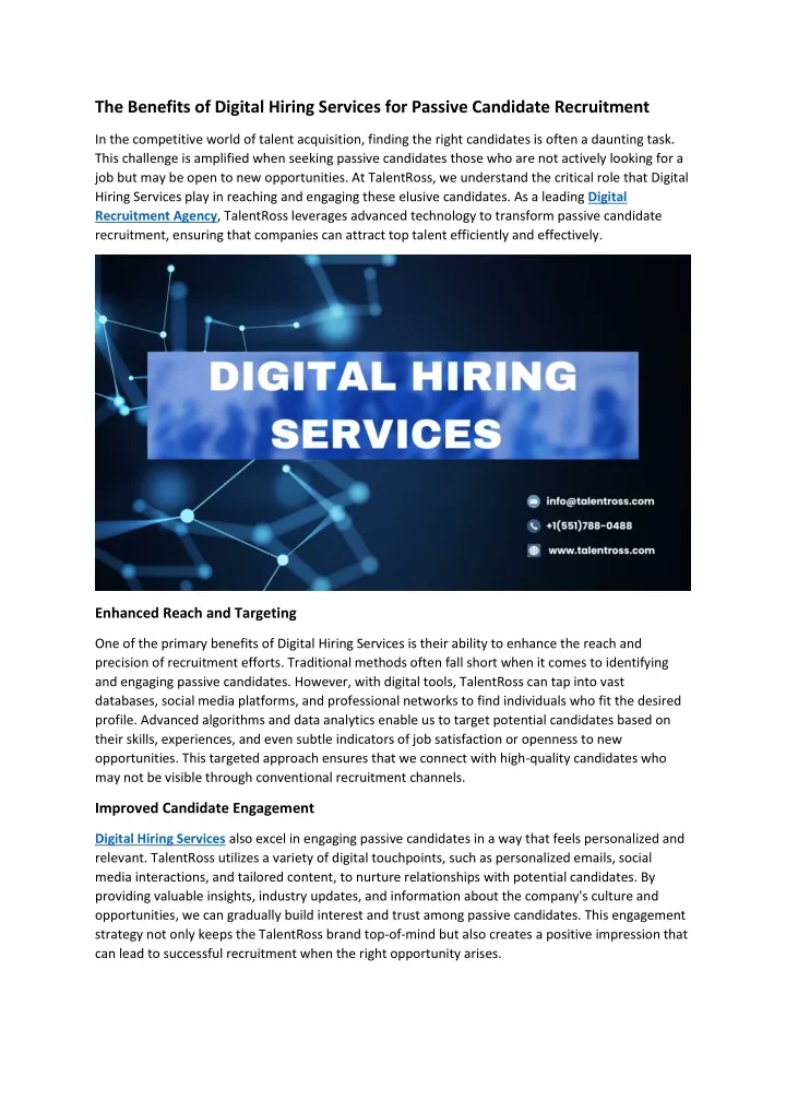 the benefits of digital hiring services