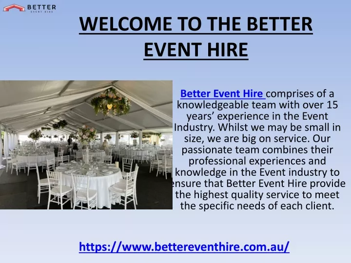 welcome to the better event hire