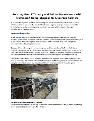 Boosting Feed Efficiency and Animal Performance with Premixes_ A Game-Changer for Livestock Farmers