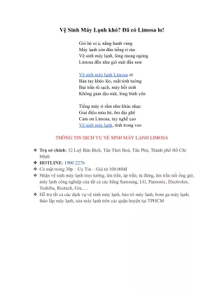 Vệ Sinh Máy Lạnh khó_ Đã có Limosa lo!
