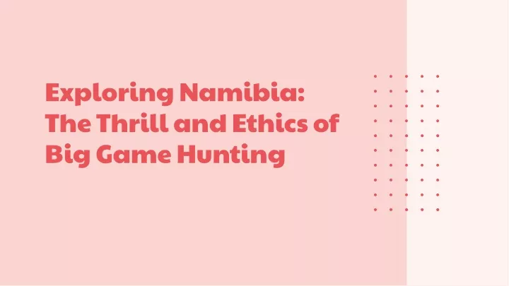 exploring namibia the thrill and ethics