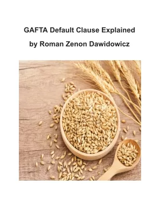 Roman Zenon Dawidowicz - GAFTA Default Clause Guide