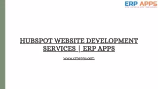 Hubspot website development services  ERP APPS