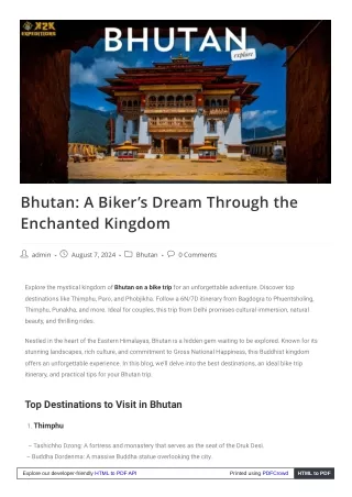The Ultimate Bhutan Bike Trip: Adventure and Serenity Combined