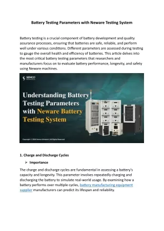 battery testing parameters with neware testing