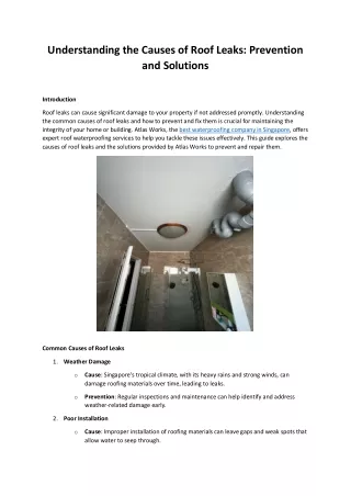 understanding the causes of roof leaks prevention
