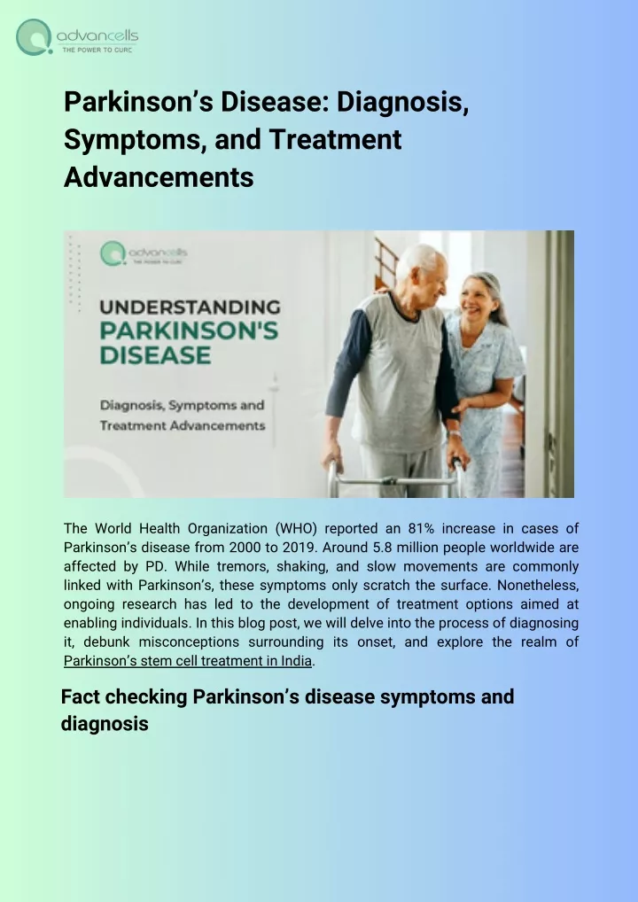 parkinson s disease diagnosis symptoms