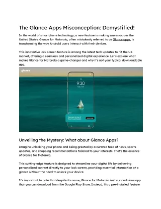 the glance apps misconception demystified