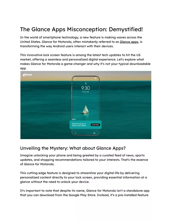 the glance apps misconception demystified