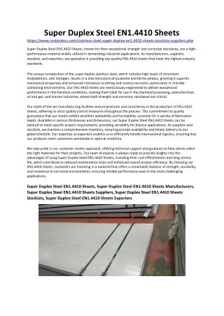 super duplex steel en1 4410 sheets https