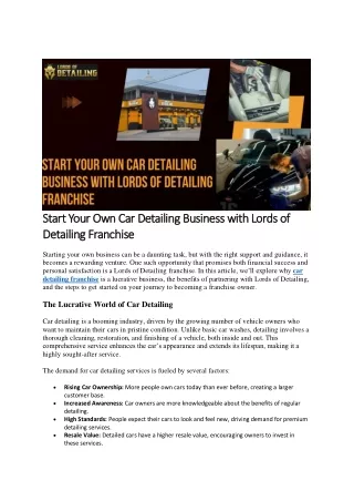 start your own car detailing business with lords