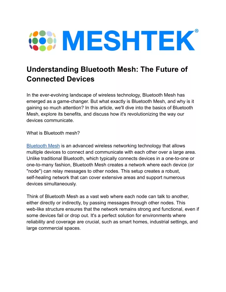 understanding bluetooth mesh the future