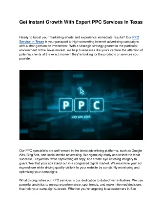 get instant growth with expert ppc services