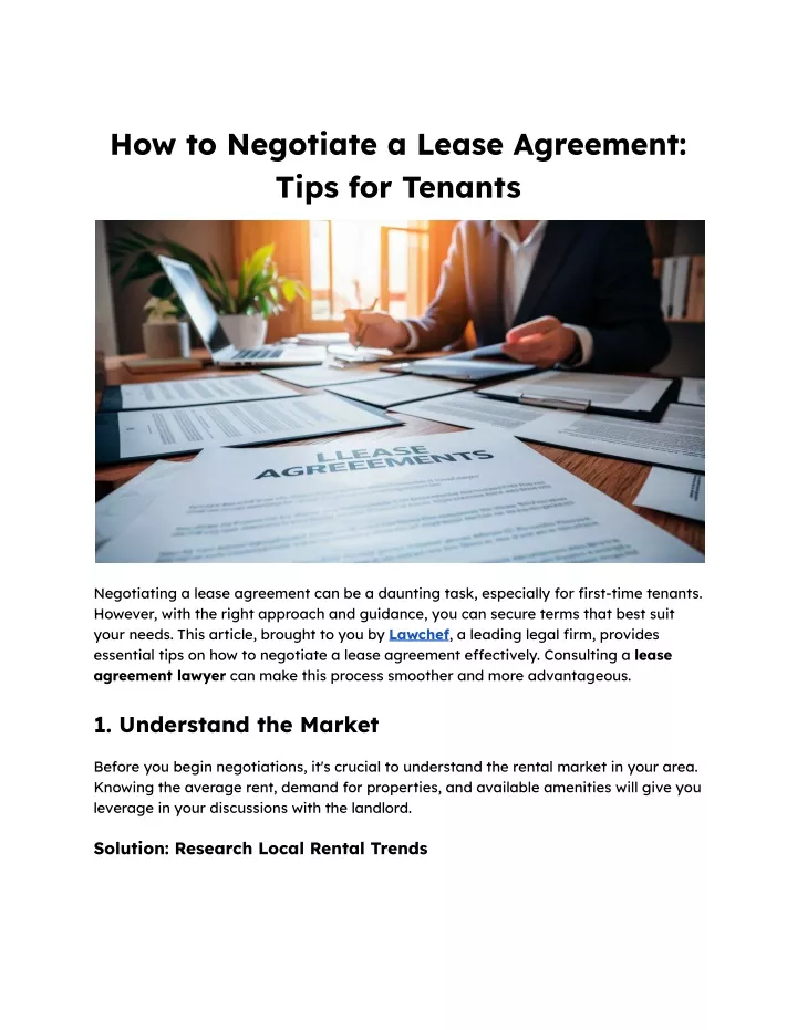 how to negotiate a lease agreement tips