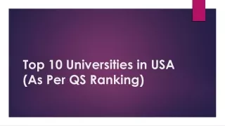 top 10 universities in usa as per qs ranking