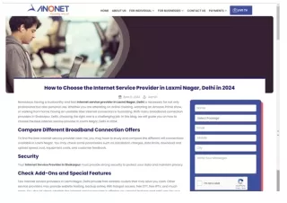 Maximize Your Internet Experience Choosing an ISP in Laxmi Nagar, Delhi for 2024