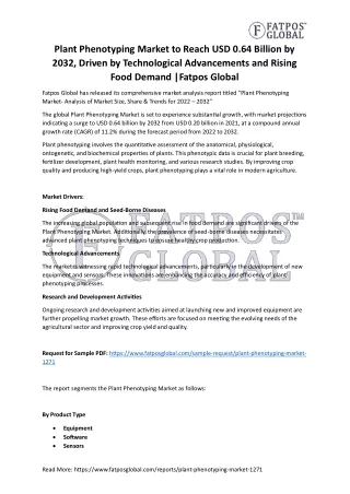 Plant Phenotyping Market