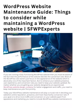 wordpress website maintenance guide things