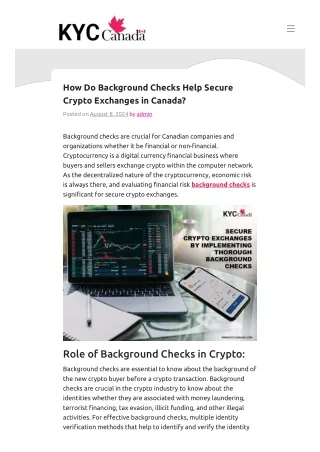 Background Checks For Secure Crypto Exchanges in Canada