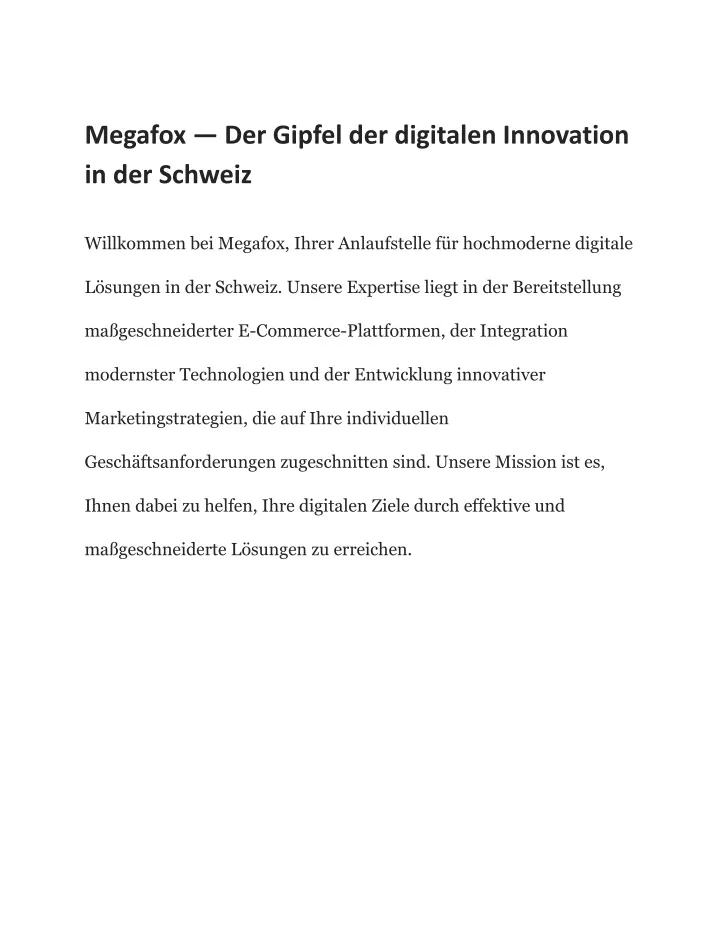 megafox der gipfel der digitalen innovation