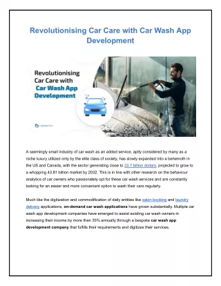 revolutionising car care with car wash