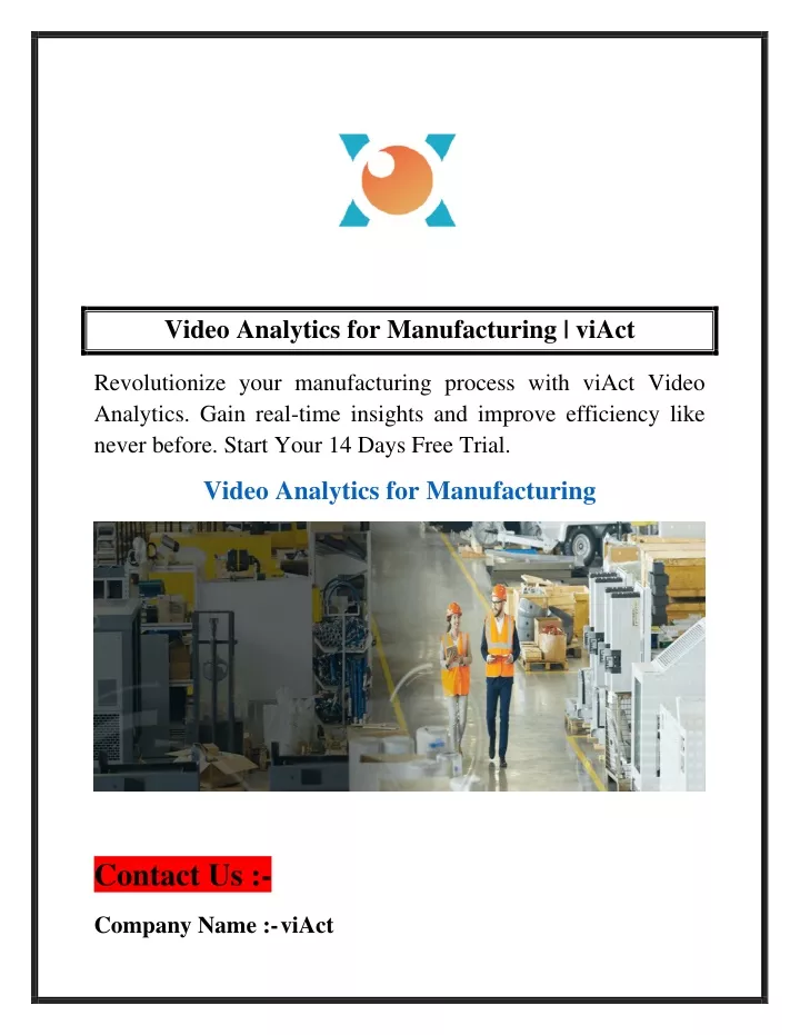 video analytics for manufacturing viact