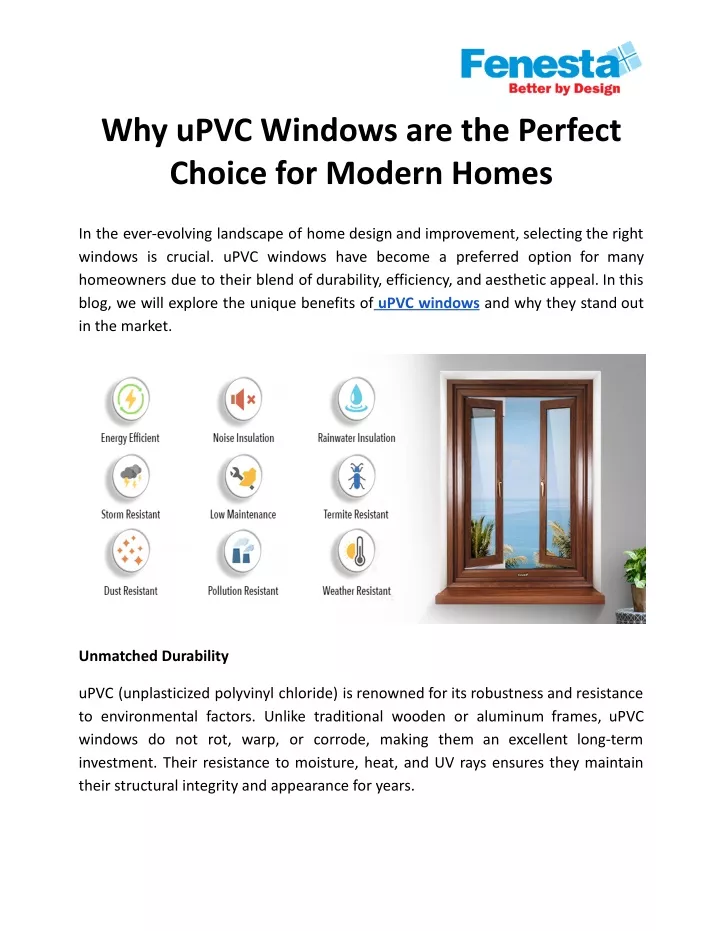 why upvc windows are the perfect choice