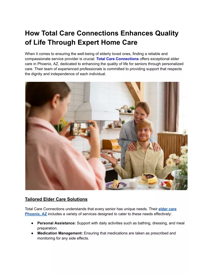 how total care connections enhances quality