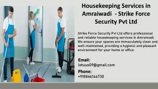 Housekeeping Services in Amraiwadi - Strike Force Security Pvt. Ltd