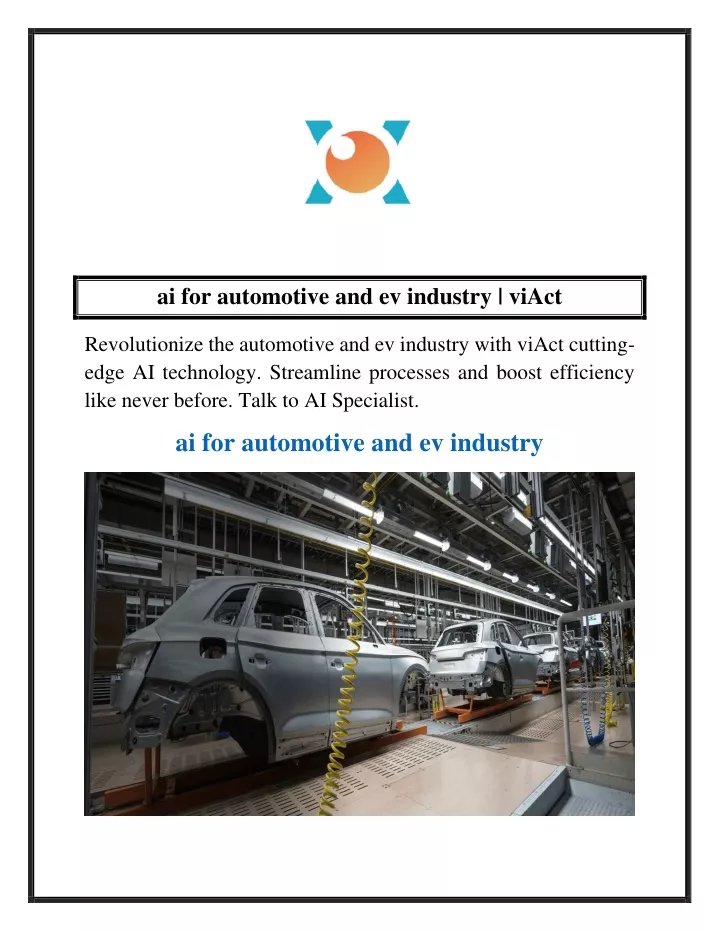 ai for automotive and ev industry viact