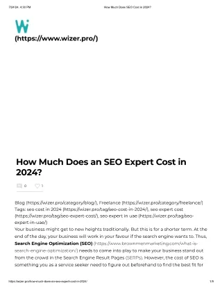 SEO Expert Cost in 2024